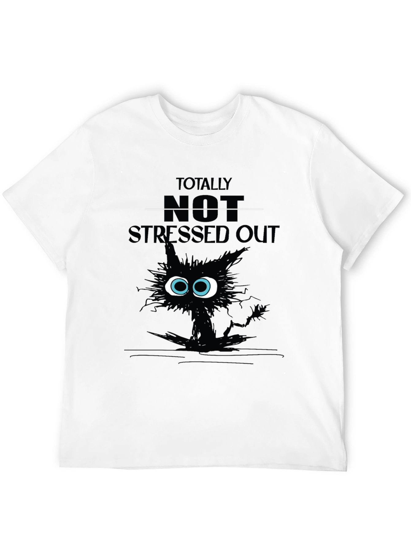 Totally Not Stressed Out Cat Graphic T-Shirt