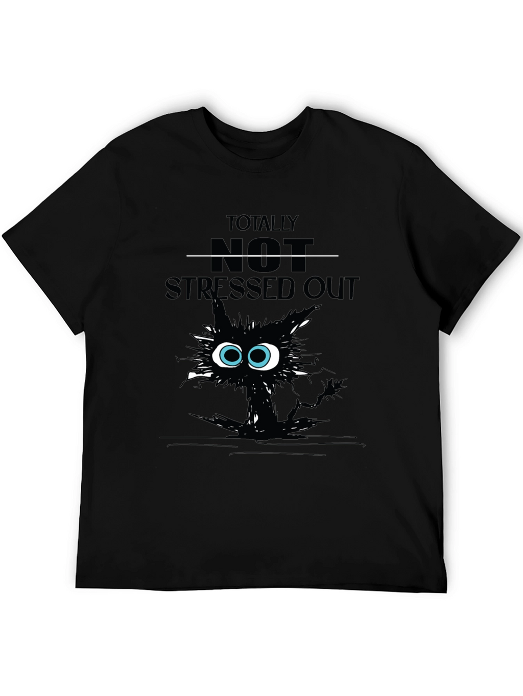 Totally Not Stressed Out Cat Graphic T-Shirt
