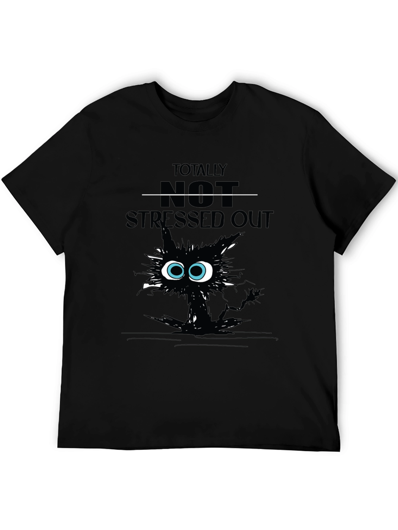 Totally Not Stressed Out Cat Graphic T-Shirt