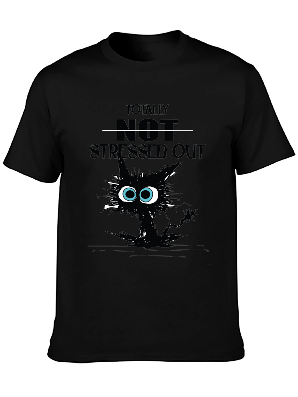 Totally Not Stressed Out Cat Graphic T-Shirt