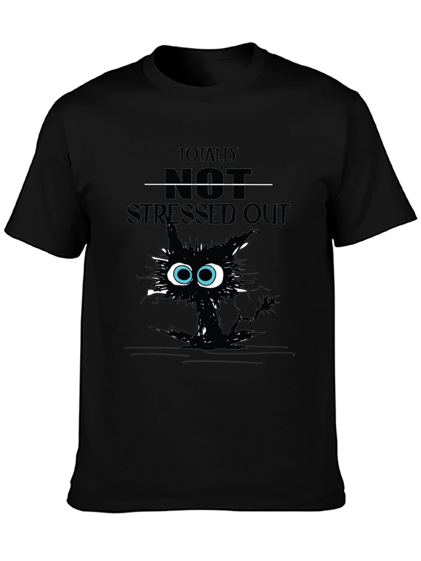 Totally Not Stressed Out Cat Graphic T-Shirt