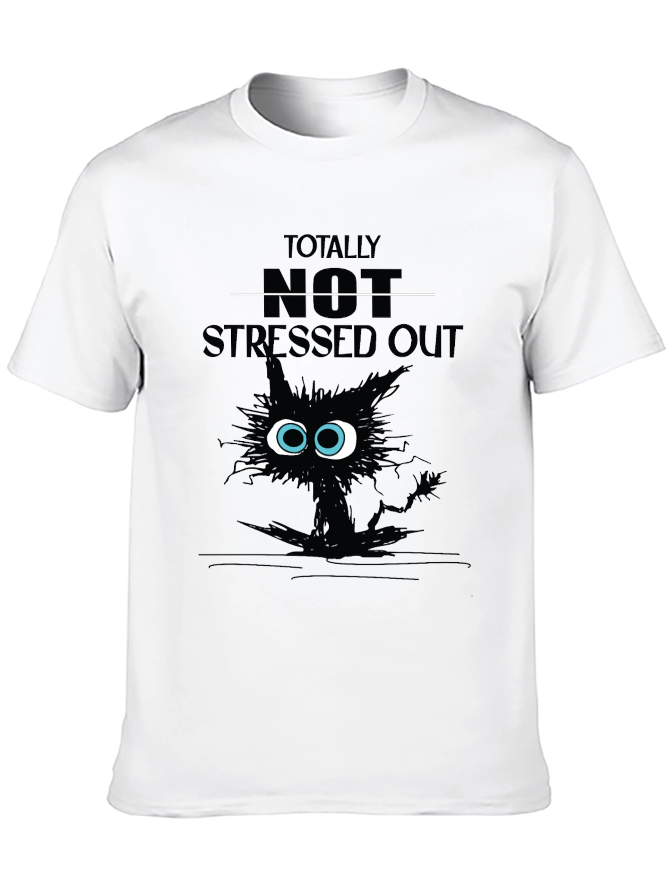 Totally Not Stressed Out Cat Graphic T-Shirt