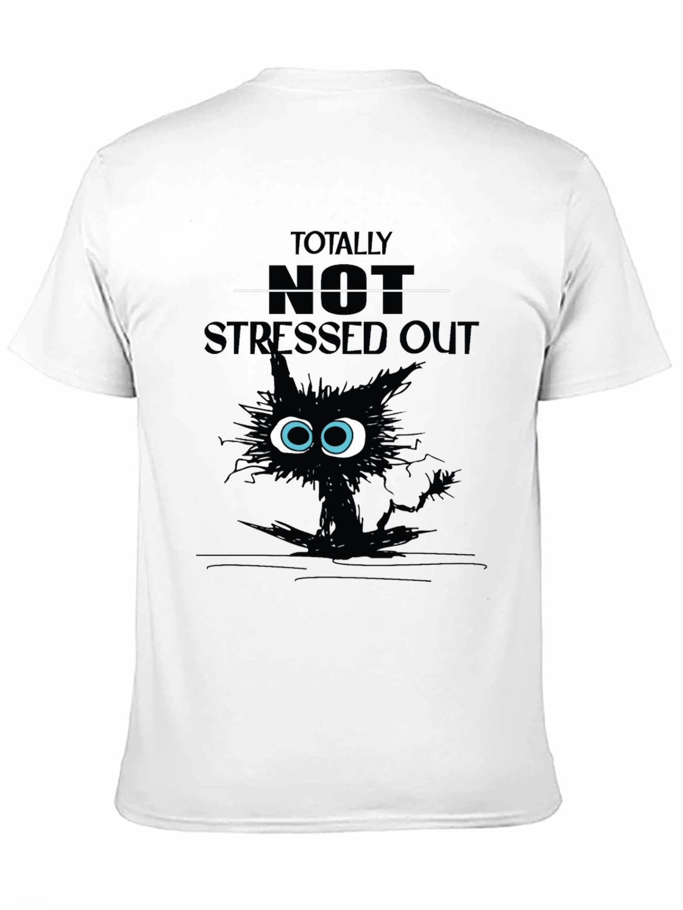 Totally Not Stressed Out Cat Graphic T-Shirt