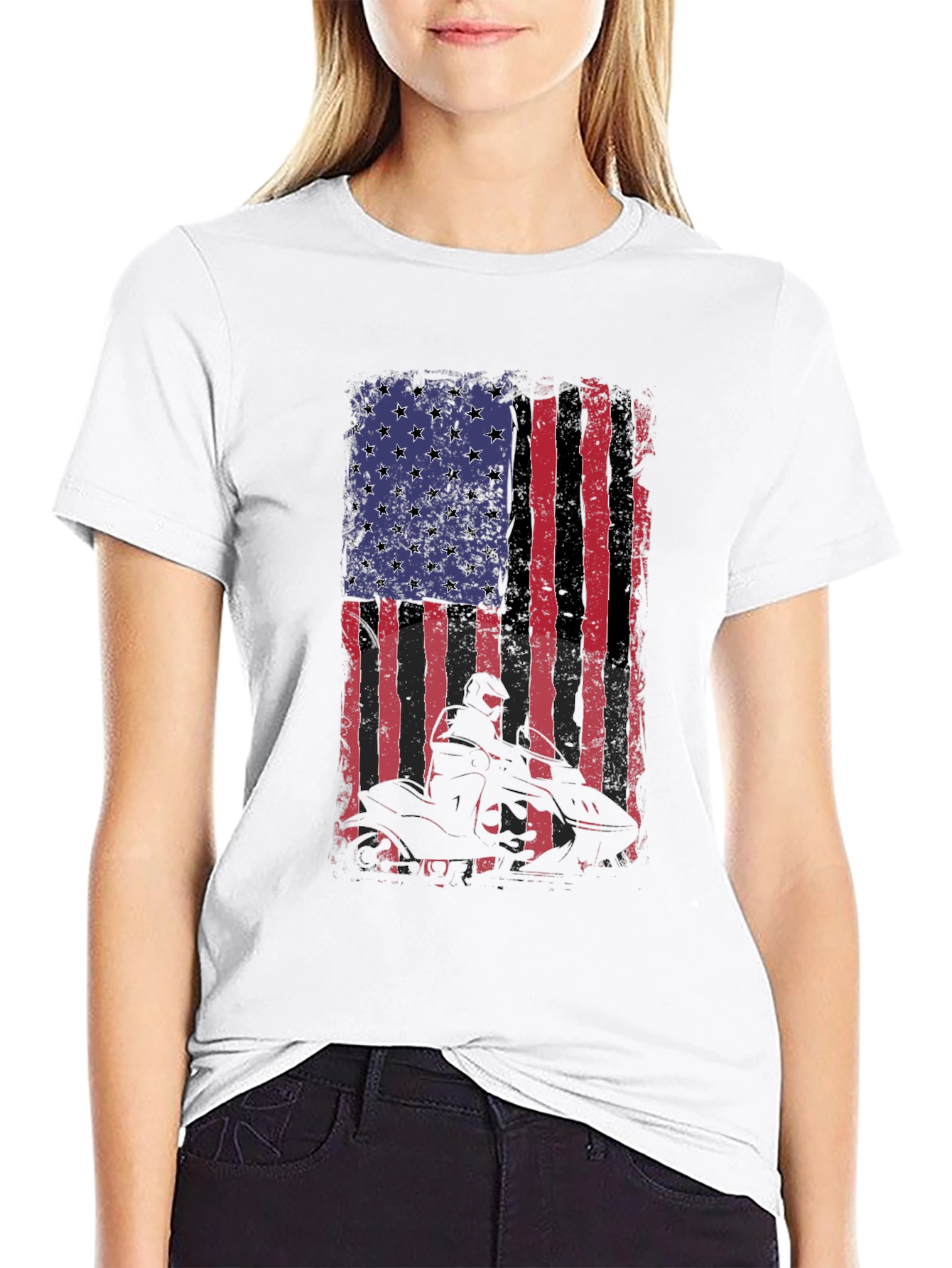 American Flag ATV Rider Graphic Tee
