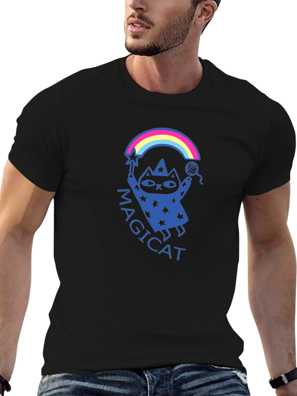 Magicat Graphic Tee - Black Unisex T-Shirt