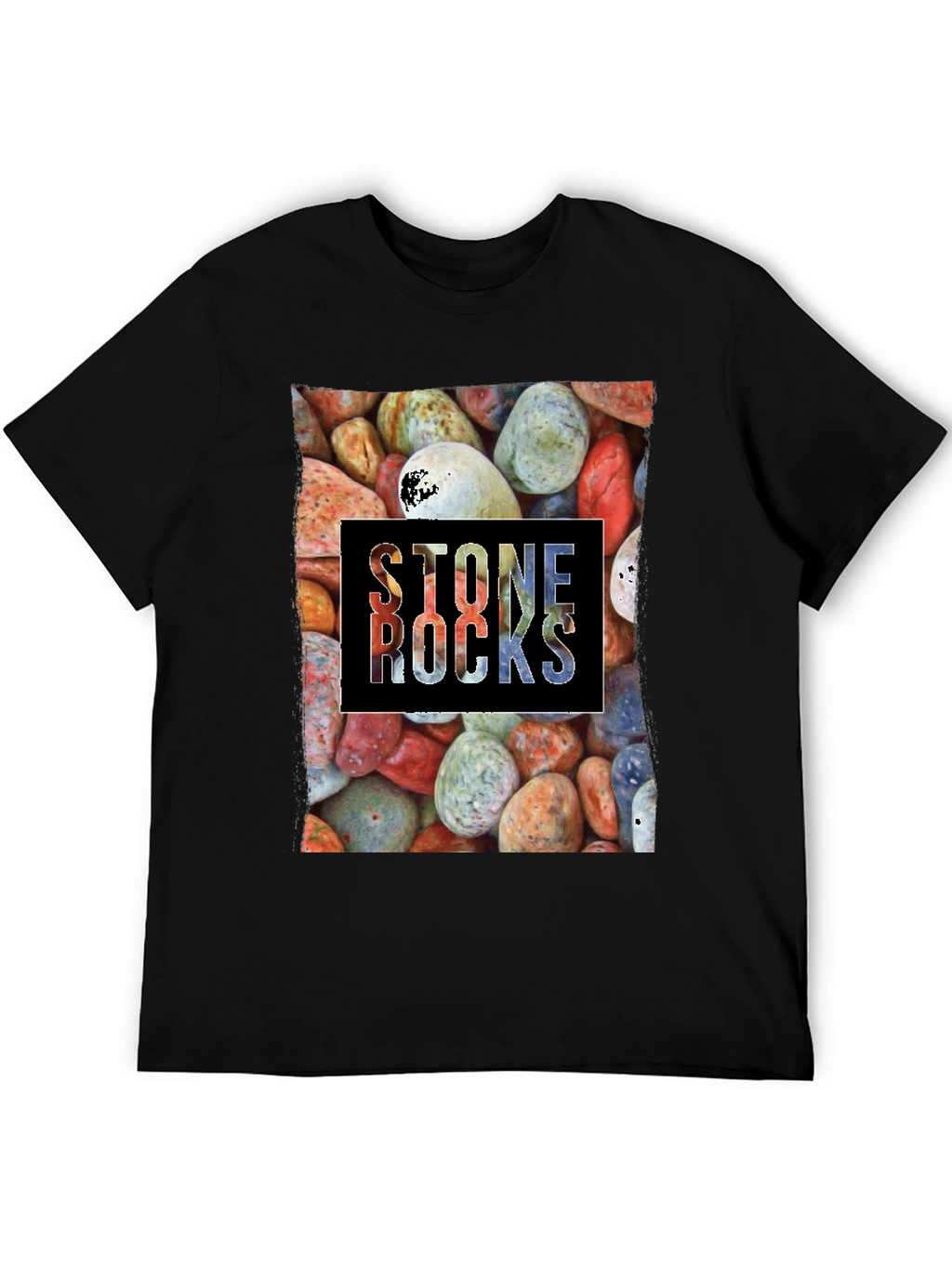 Stone Rocks Graphic T-Shirt - Black