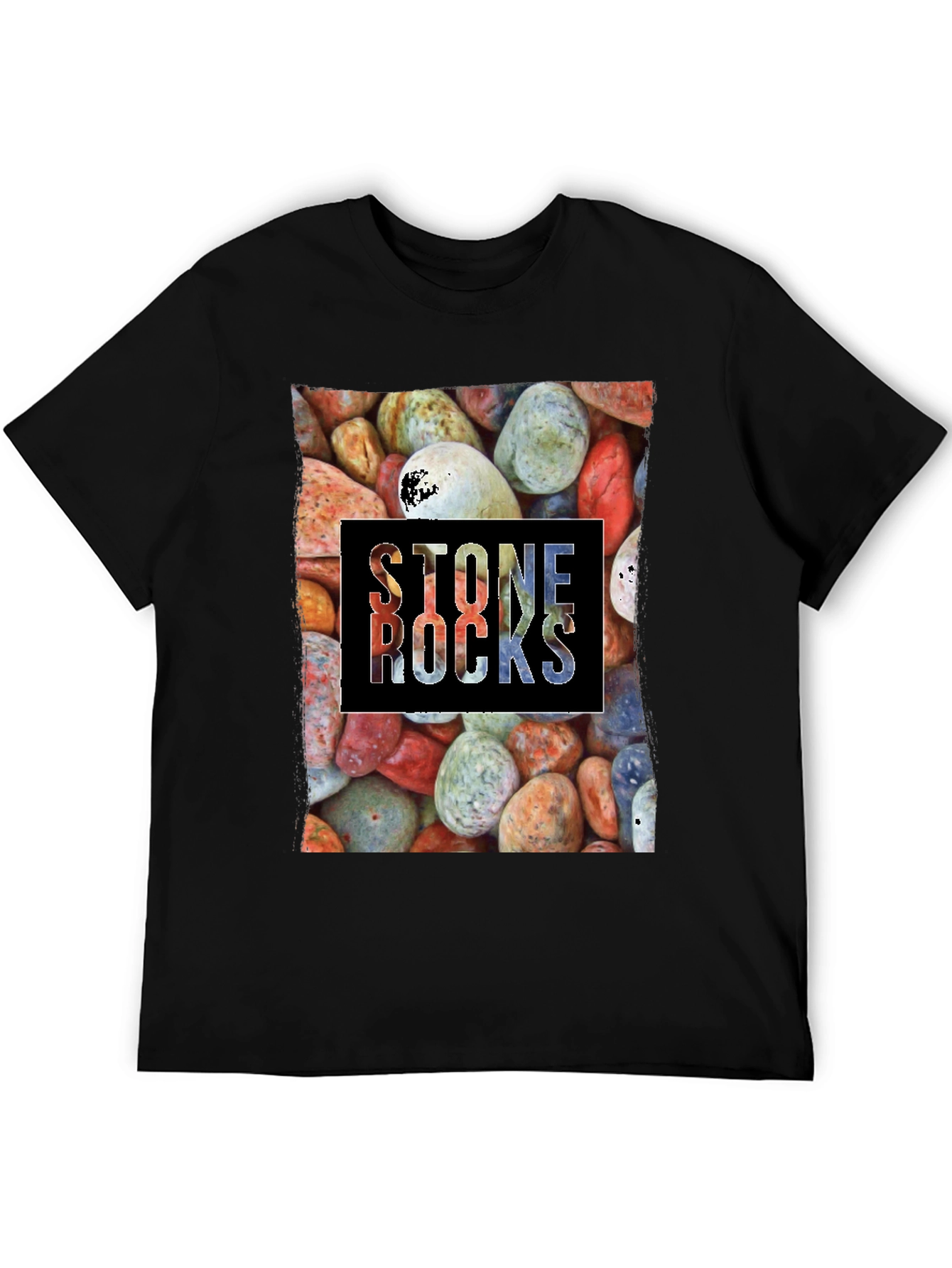 Stone Rocks Graphic T-Shirt - Black