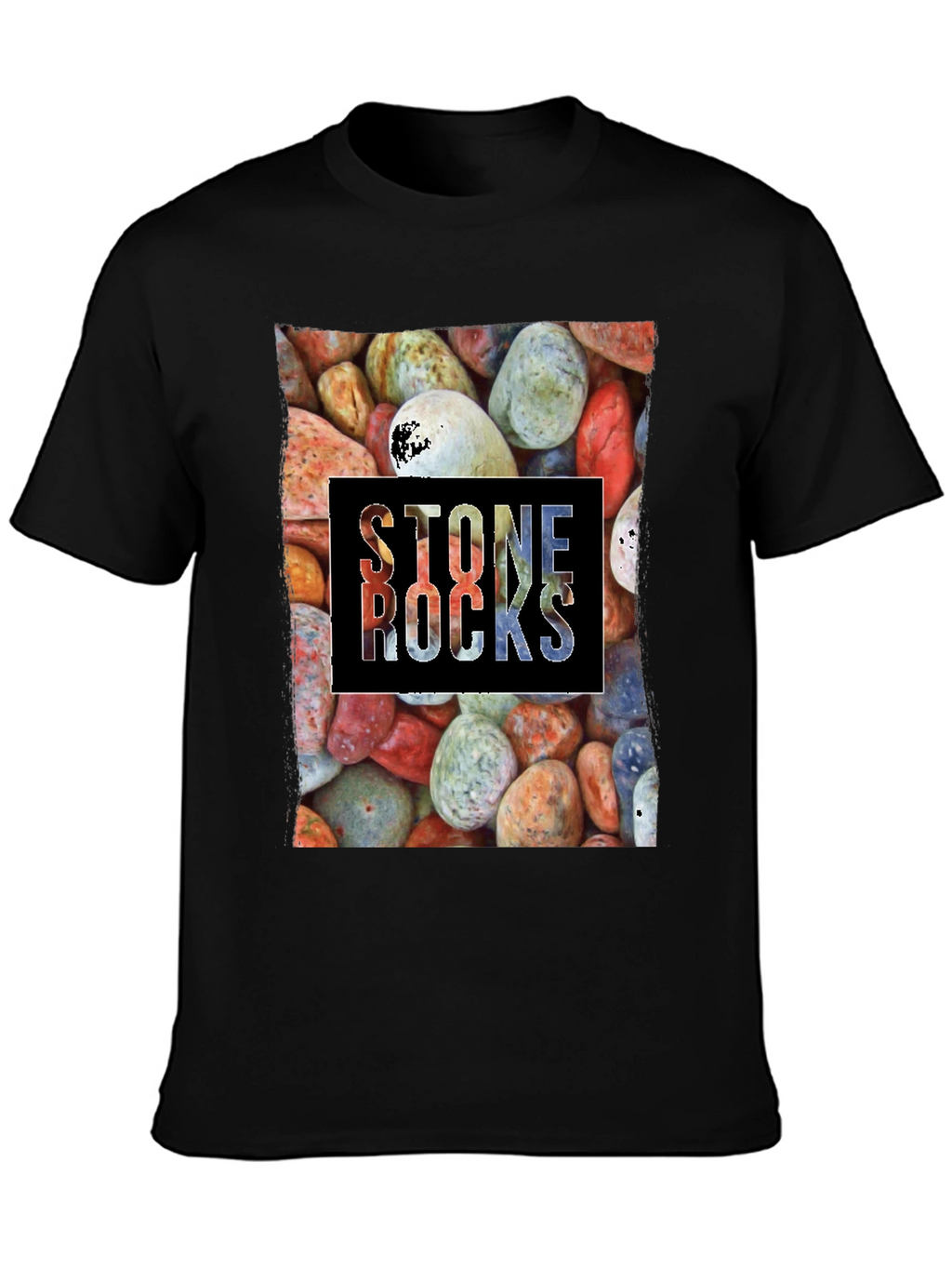 Stone Rocks Graphic T-Shirt - Black