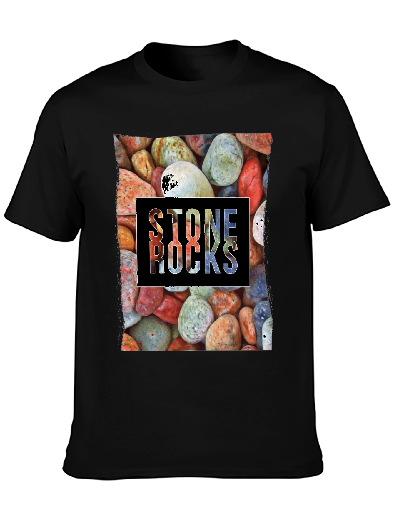 Stone Rocks Graphic T-Shirt - Black