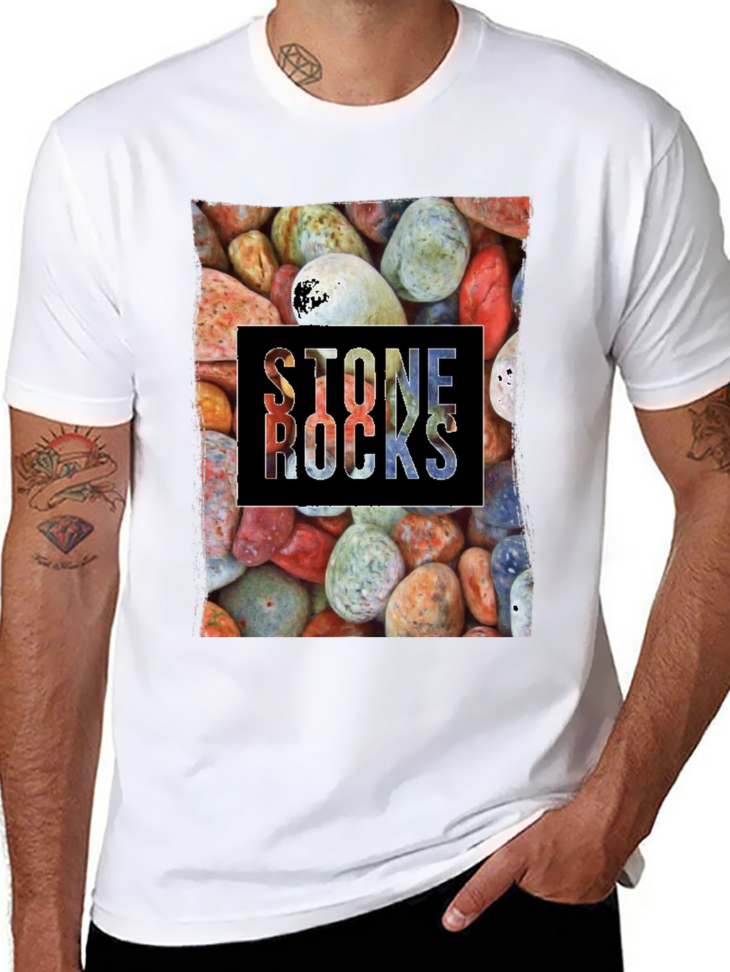 Stone Rocks Graphic T-Shirt - Black