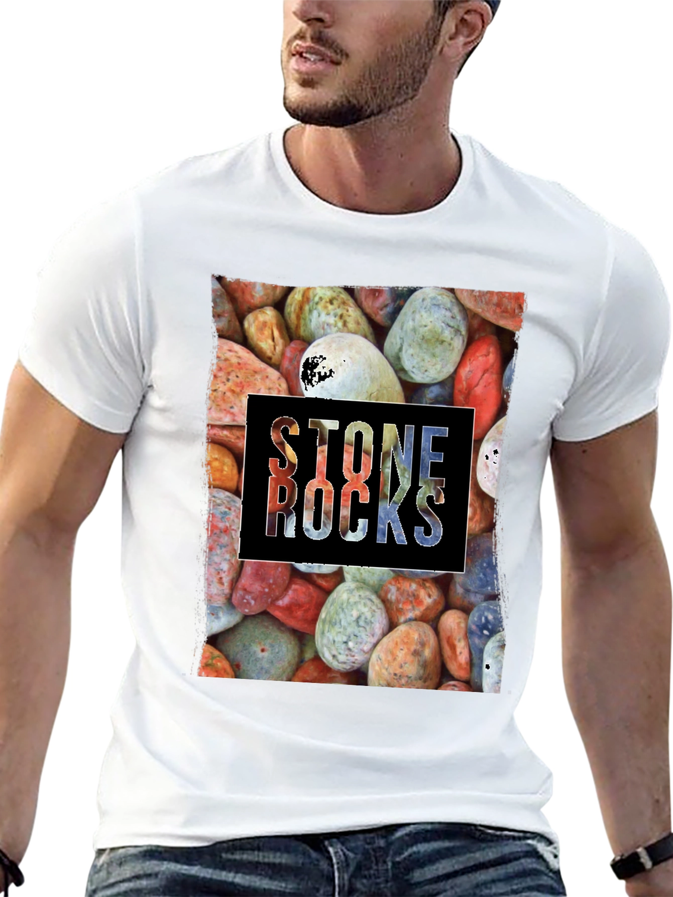 Stone Rocks Graphic T-Shirt - Black