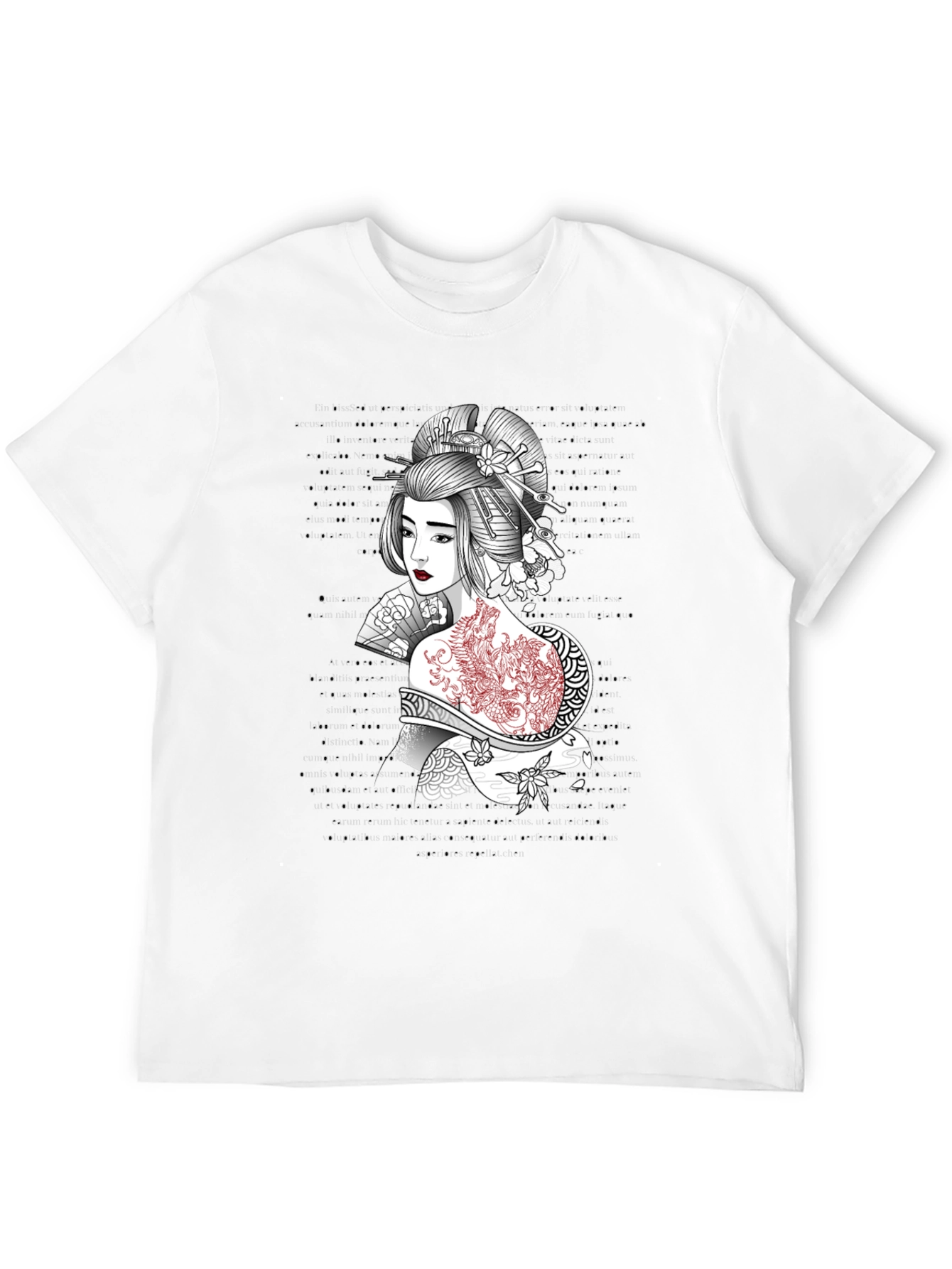 Geisha Graphic Tee: Artistic Style Comfortable Fit
