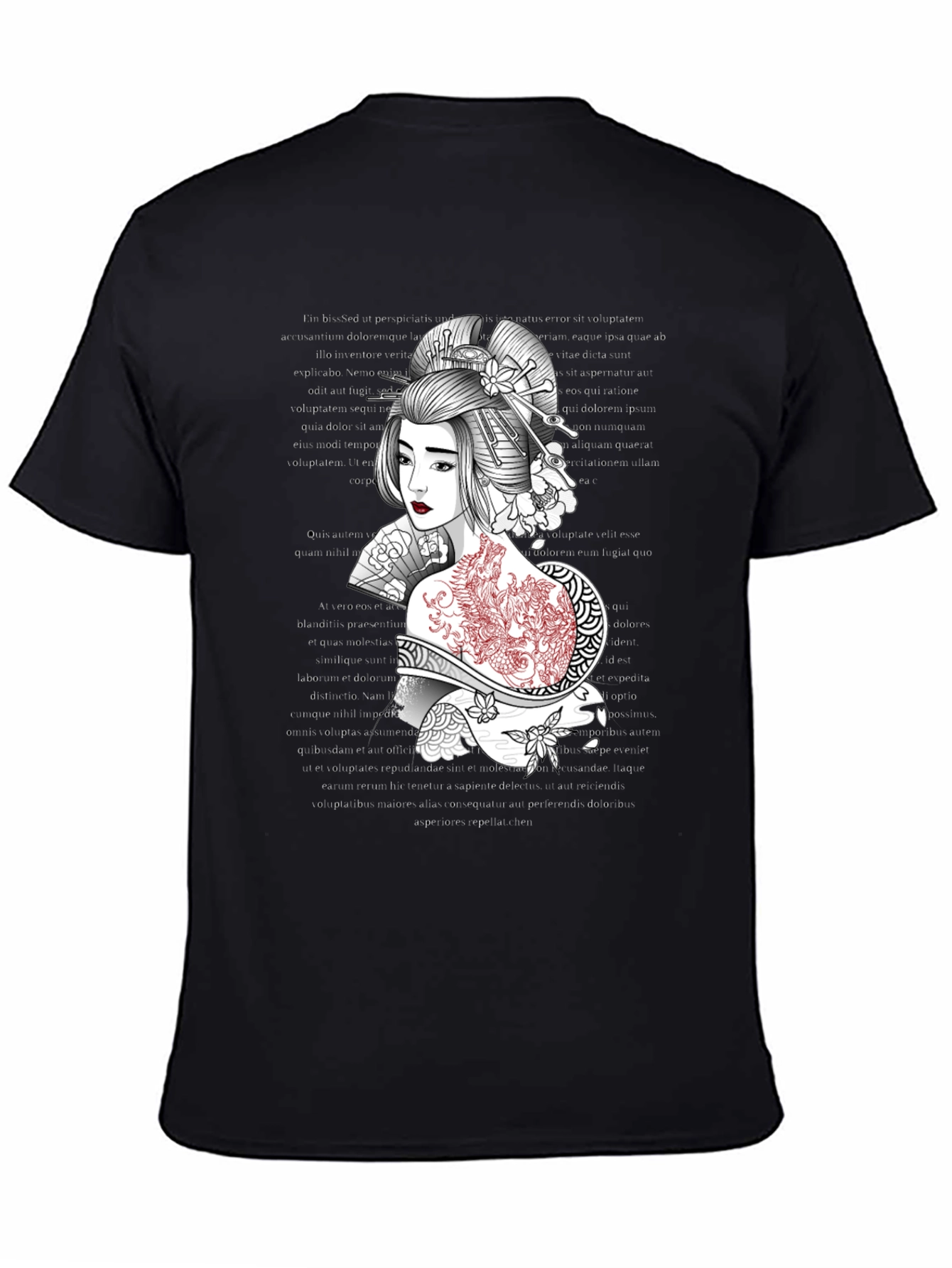 Geisha Graphic Tee: Artistic Style Comfortable Fit