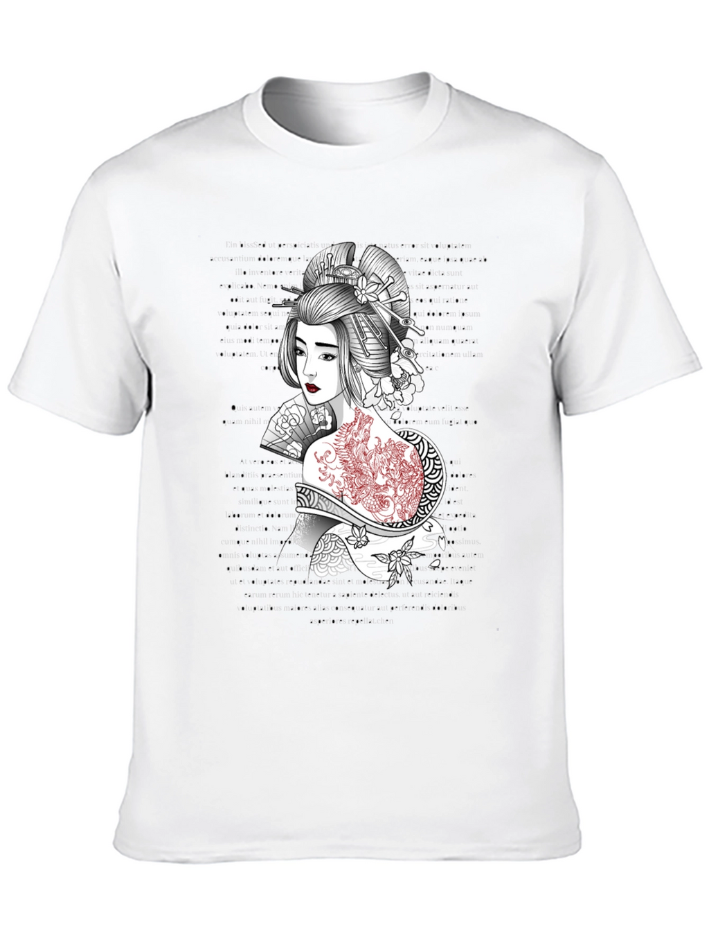 Geisha Graphic Tee: Artistic Style Comfortable Fit