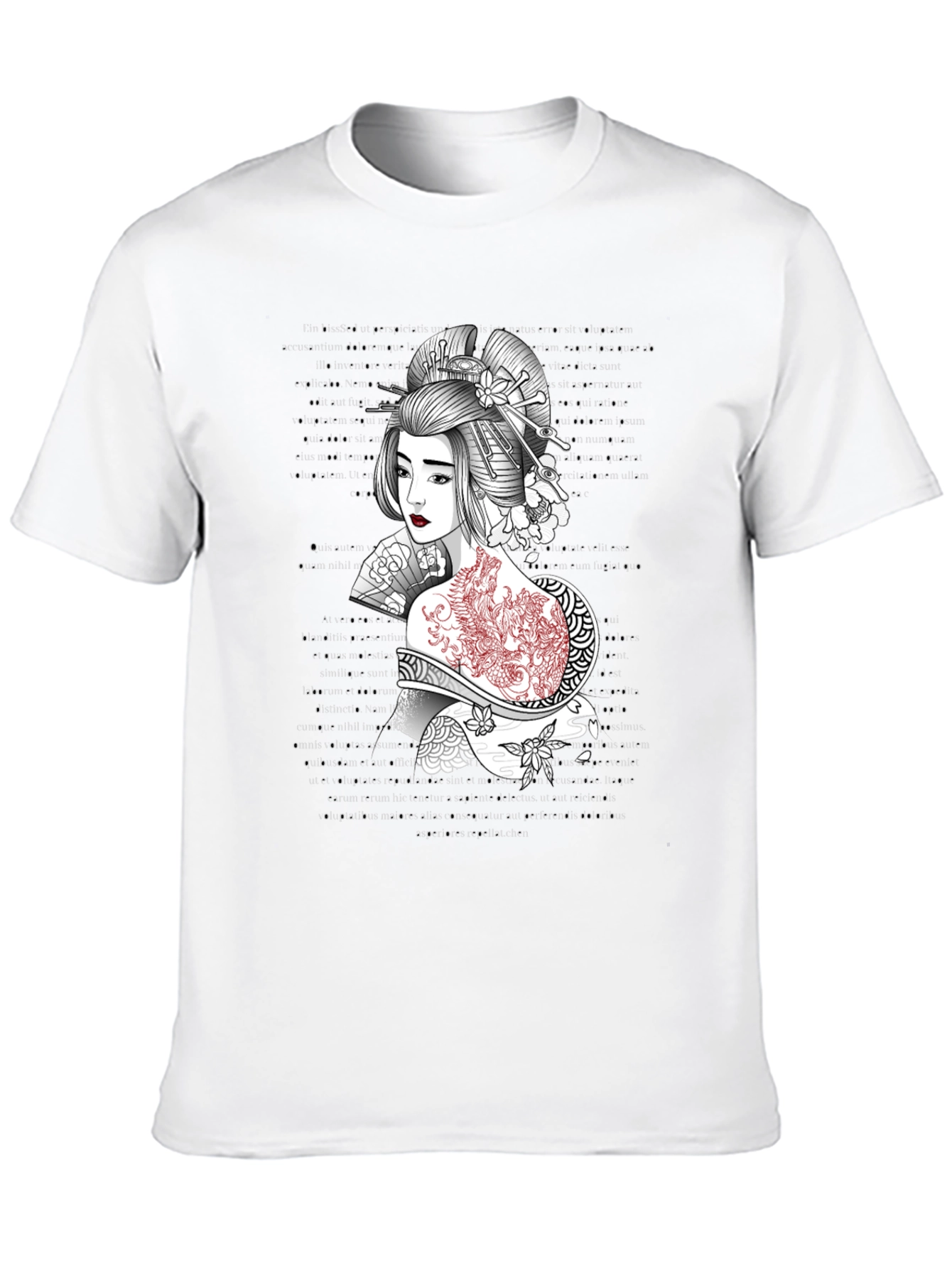 Geisha Graphic Tee: Artistic Style Comfortable Fit