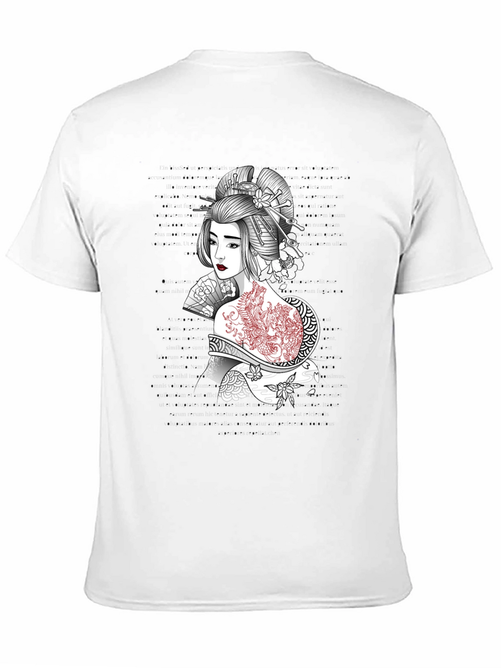 Geisha Graphic Tee: Artistic Style Comfortable Fit