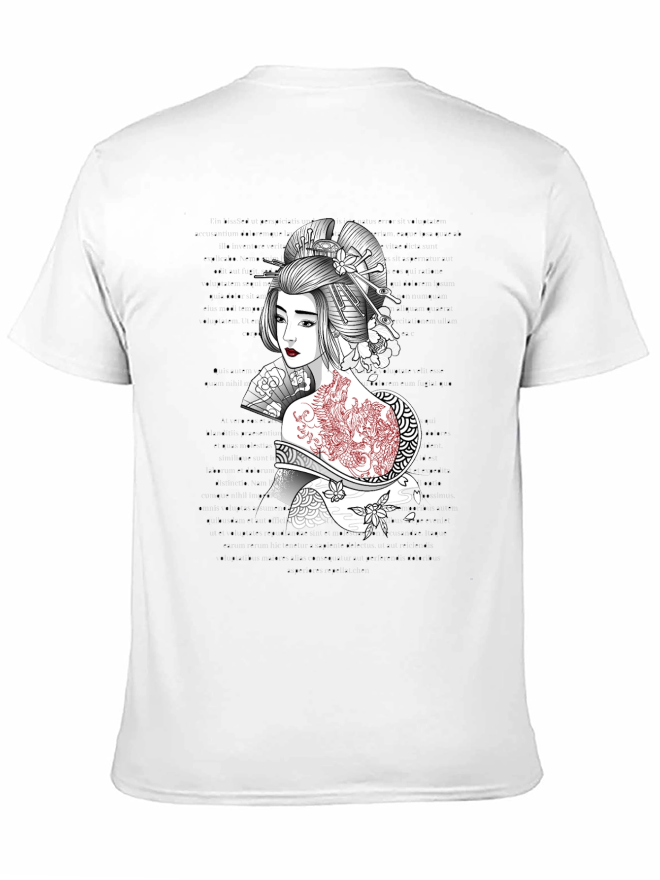 Geisha Graphic Tee: Artistic Style Comfortable Fit
