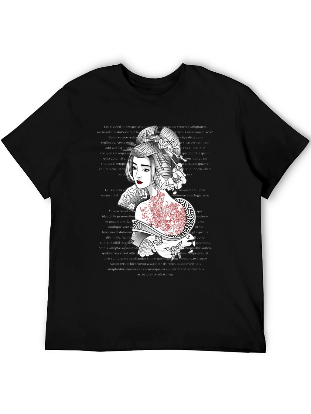 Geisha Graphic Tee: Artistic Style Comfortable Fit