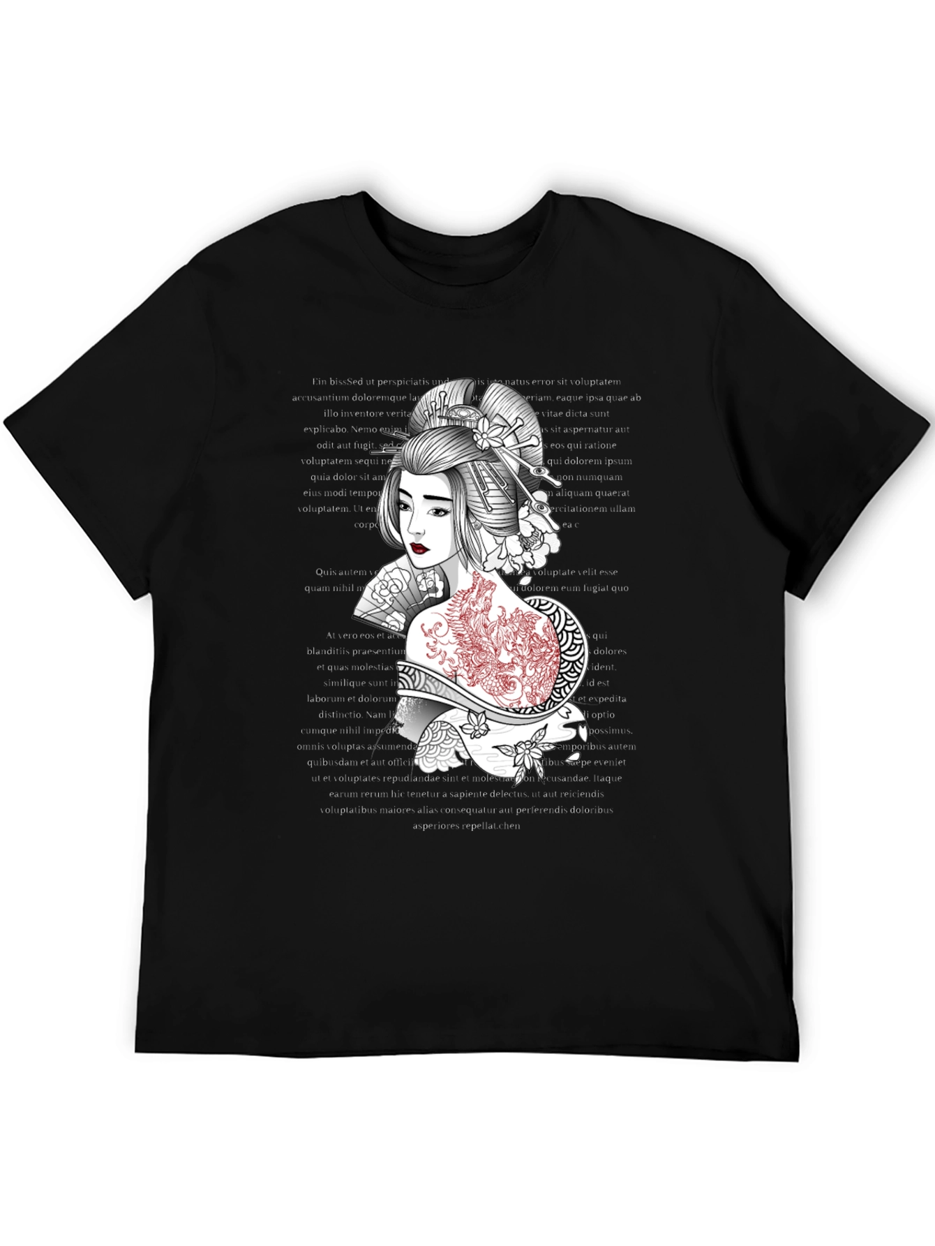 Geisha Graphic Tee: Artistic Style Comfortable Fit