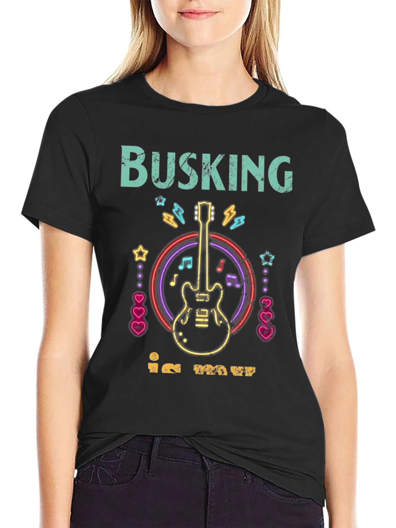 Busking in May Graphic Tee - Musician T-Shirt
