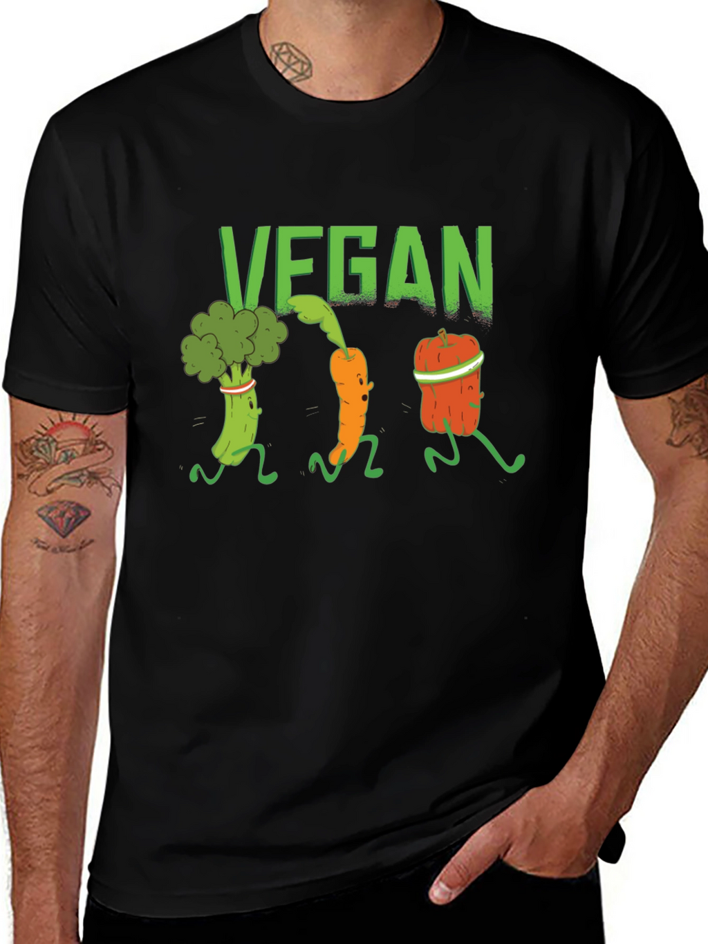 Vegan Vegetable Run Graphic T-Shirt
