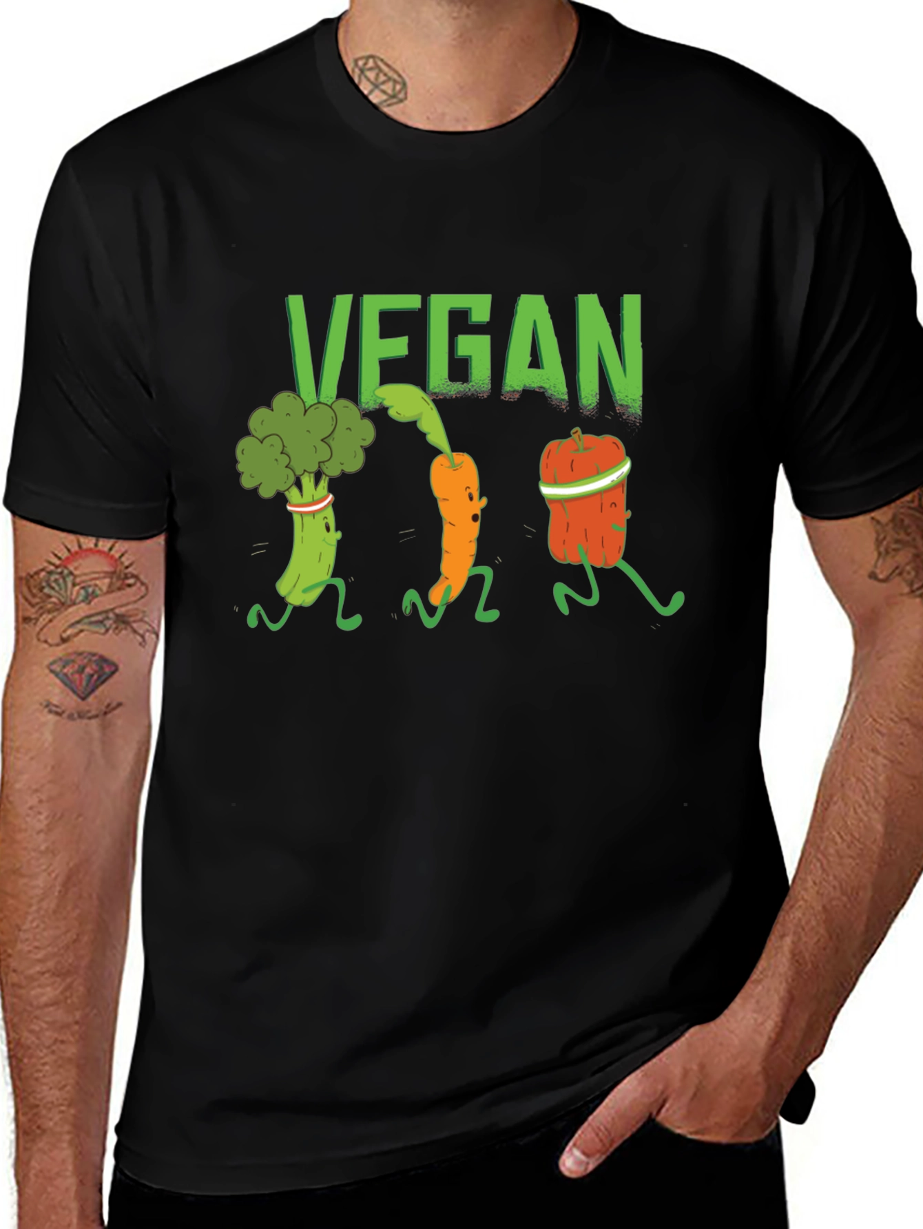 Vegan Vegetable Run Graphic T-Shirt
