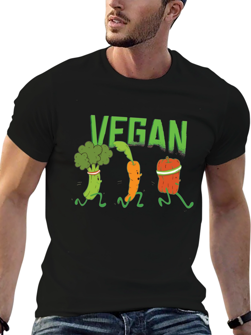 Vegan Vegetable Run Graphic T-Shirt