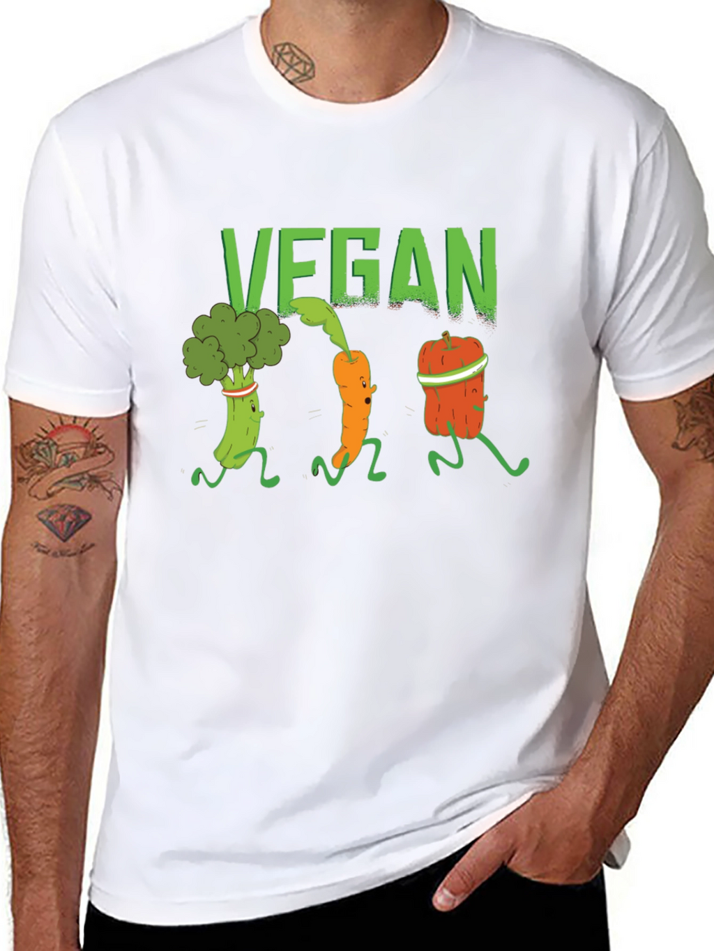 Vegan Vegetable Run Graphic T-Shirt