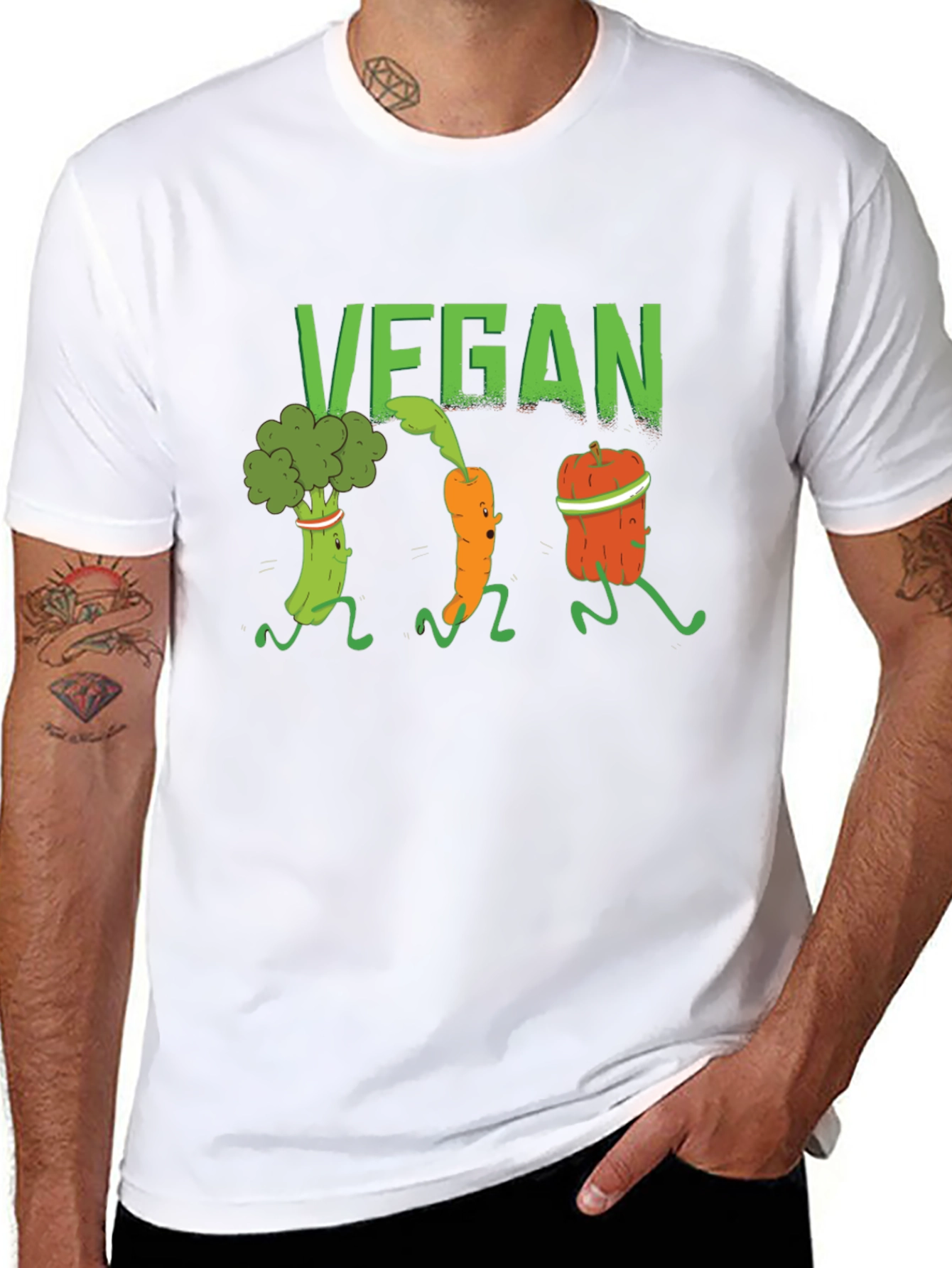 Vegan Vegetable Run Graphic T-Shirt