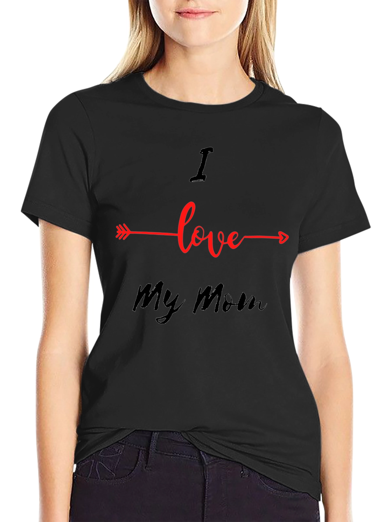 I Love My Mom Graphic Tee - Mens Black T-Shirt