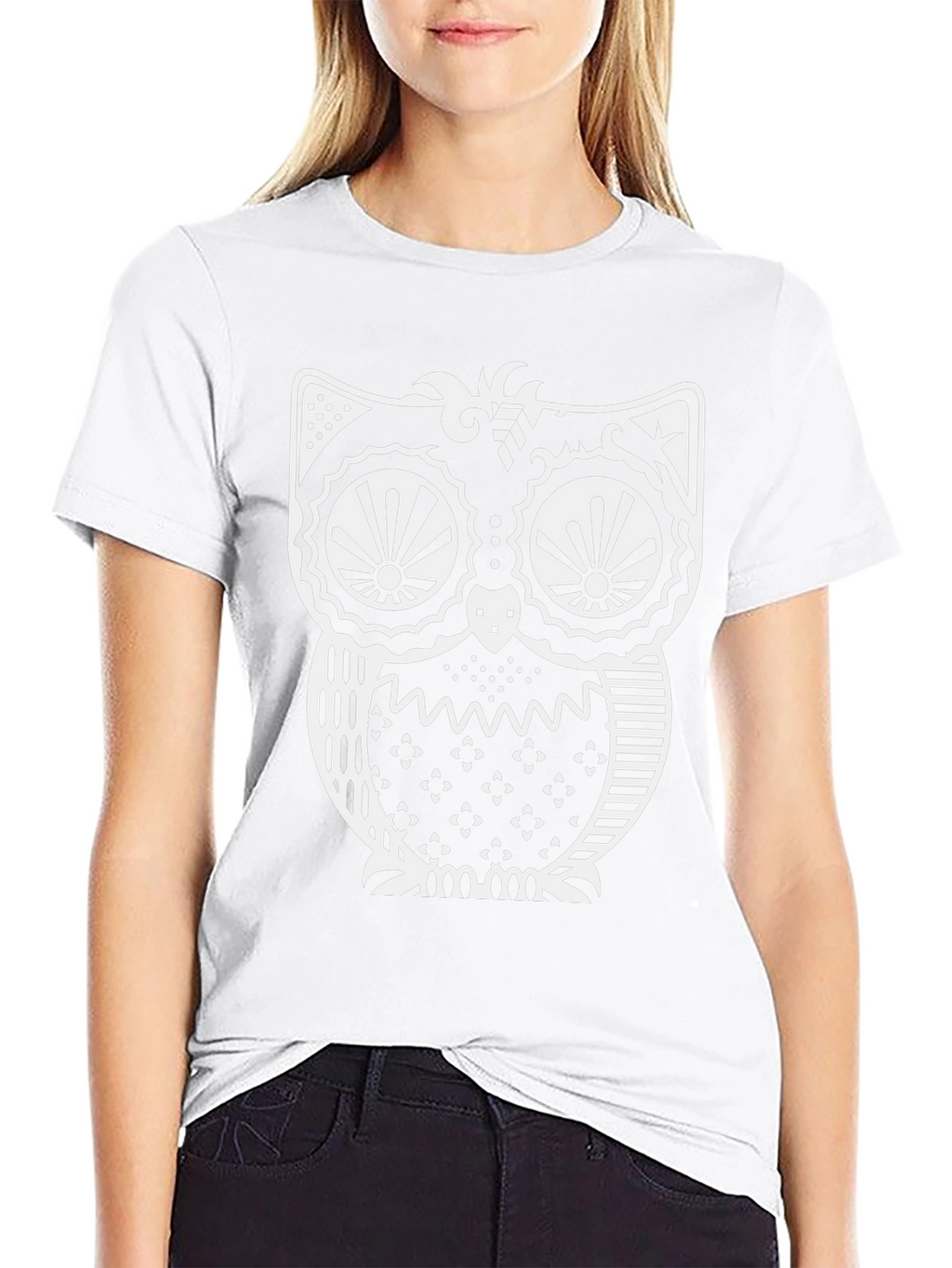 Stylish Owl Graphic Print Black T-Shirt