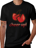 Cheer Up! Cherry Graphic Black T-Shirt