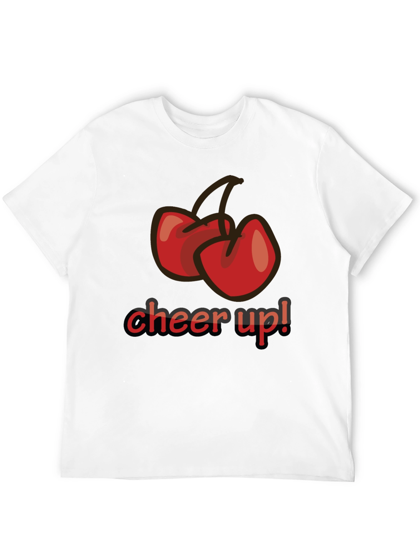 Cheer Up! Cherry Graphic Black T-Shirt