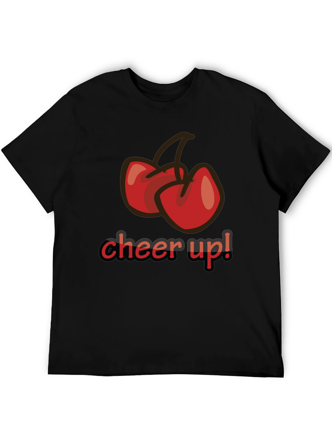 Cheer Up! Cherry Graphic Black T-Shirt