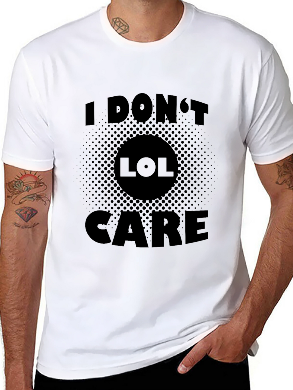 I Dont LOL Care Black T-Shirt
