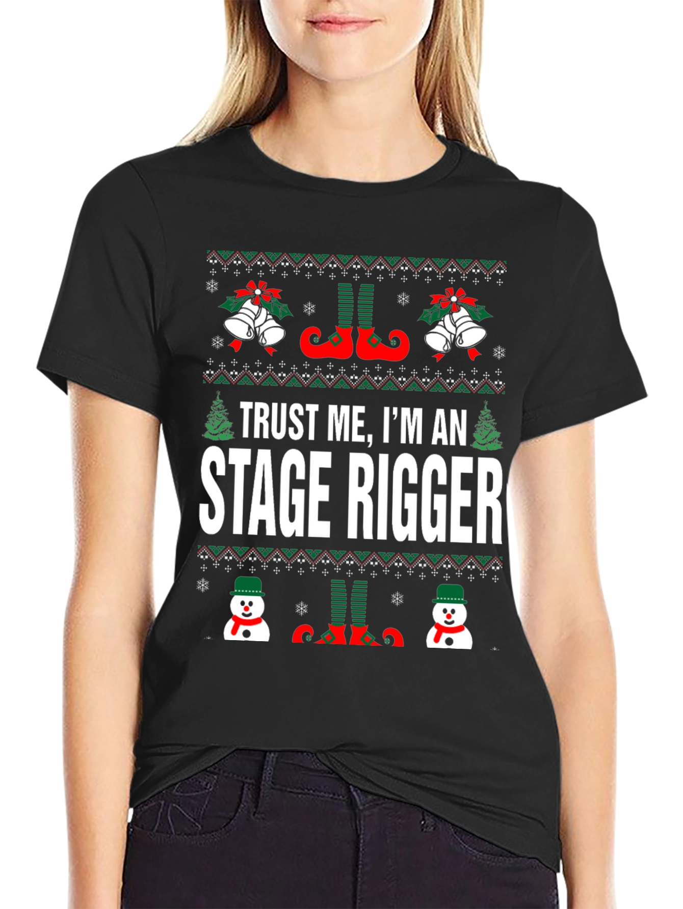 Funny Stage Rigger Christmas Graphic Tee