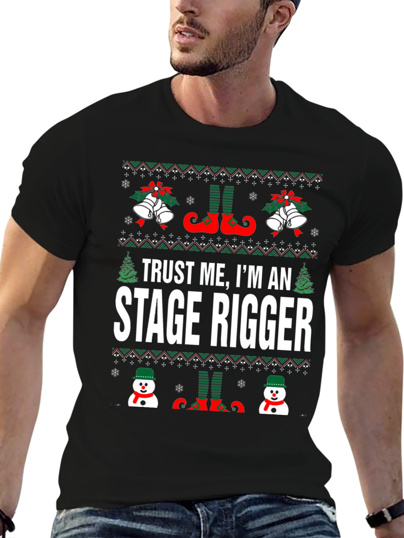 Funny Stage Rigger Christmas Graphic Tee
