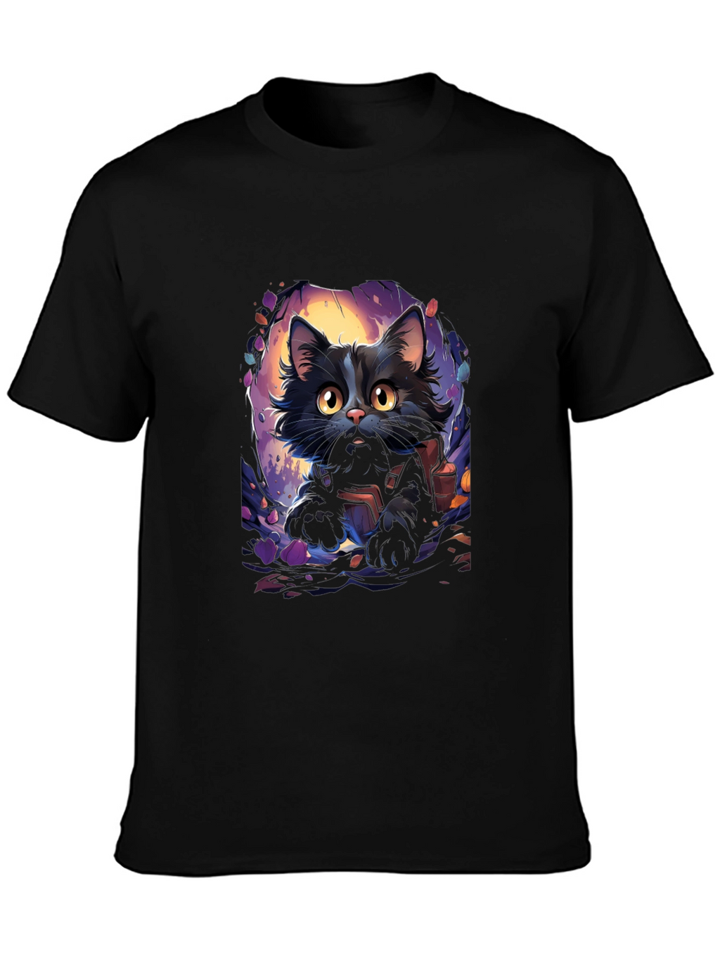 Black Cat Graphic Tee - Halloween Edition