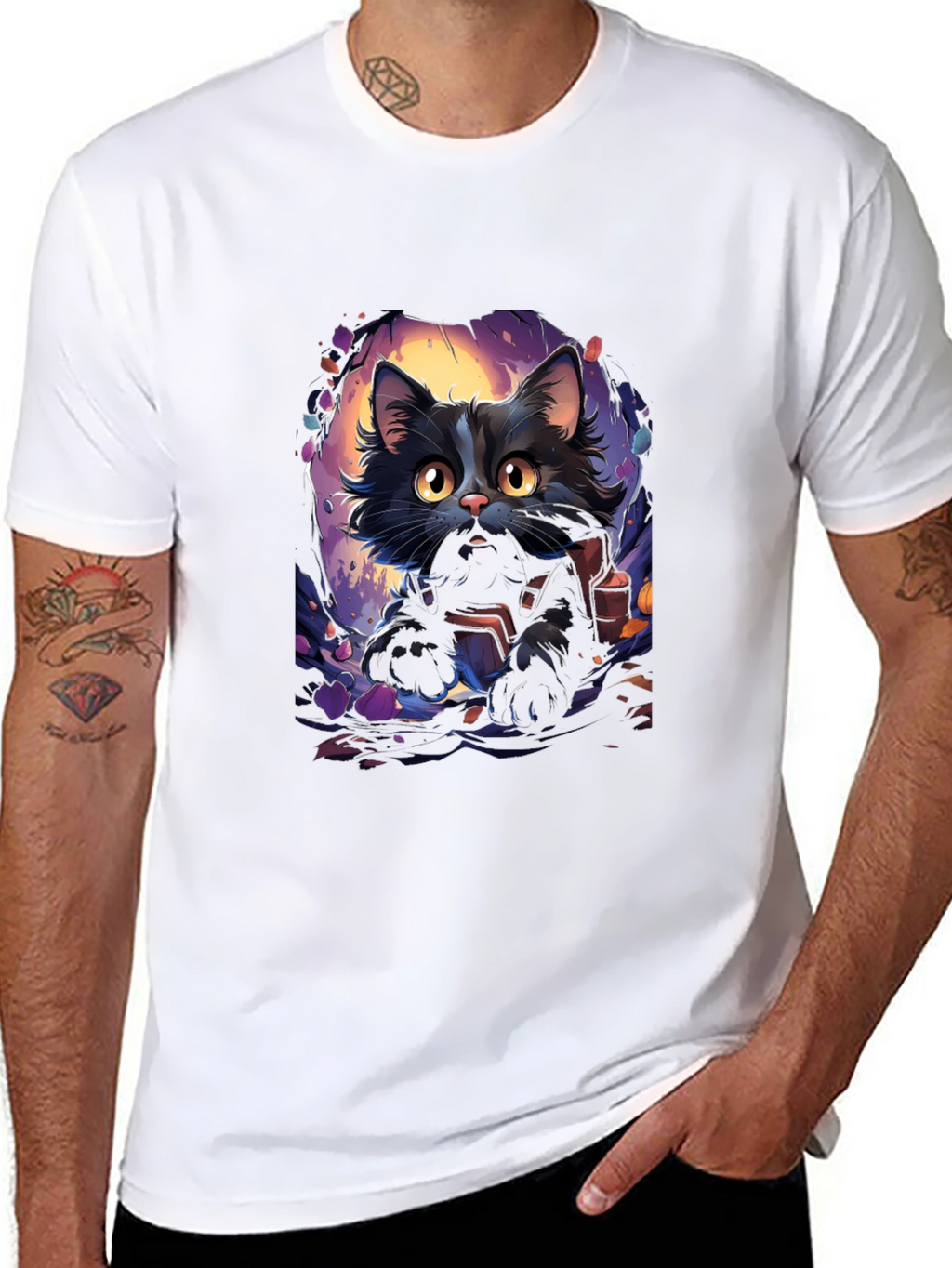 Black Cat Graphic Tee - Halloween Edition