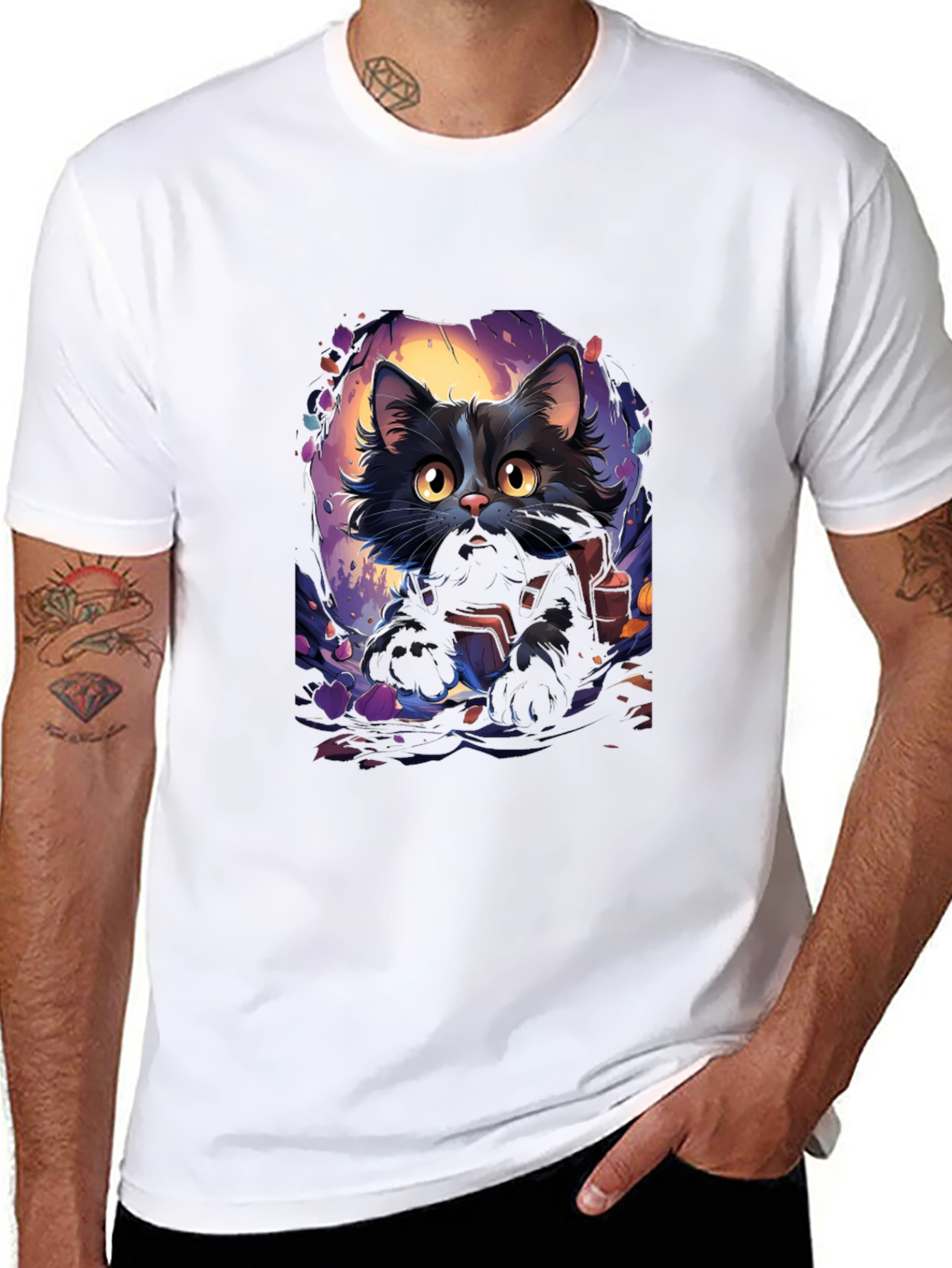 Black Cat Graphic Tee - Halloween Edition