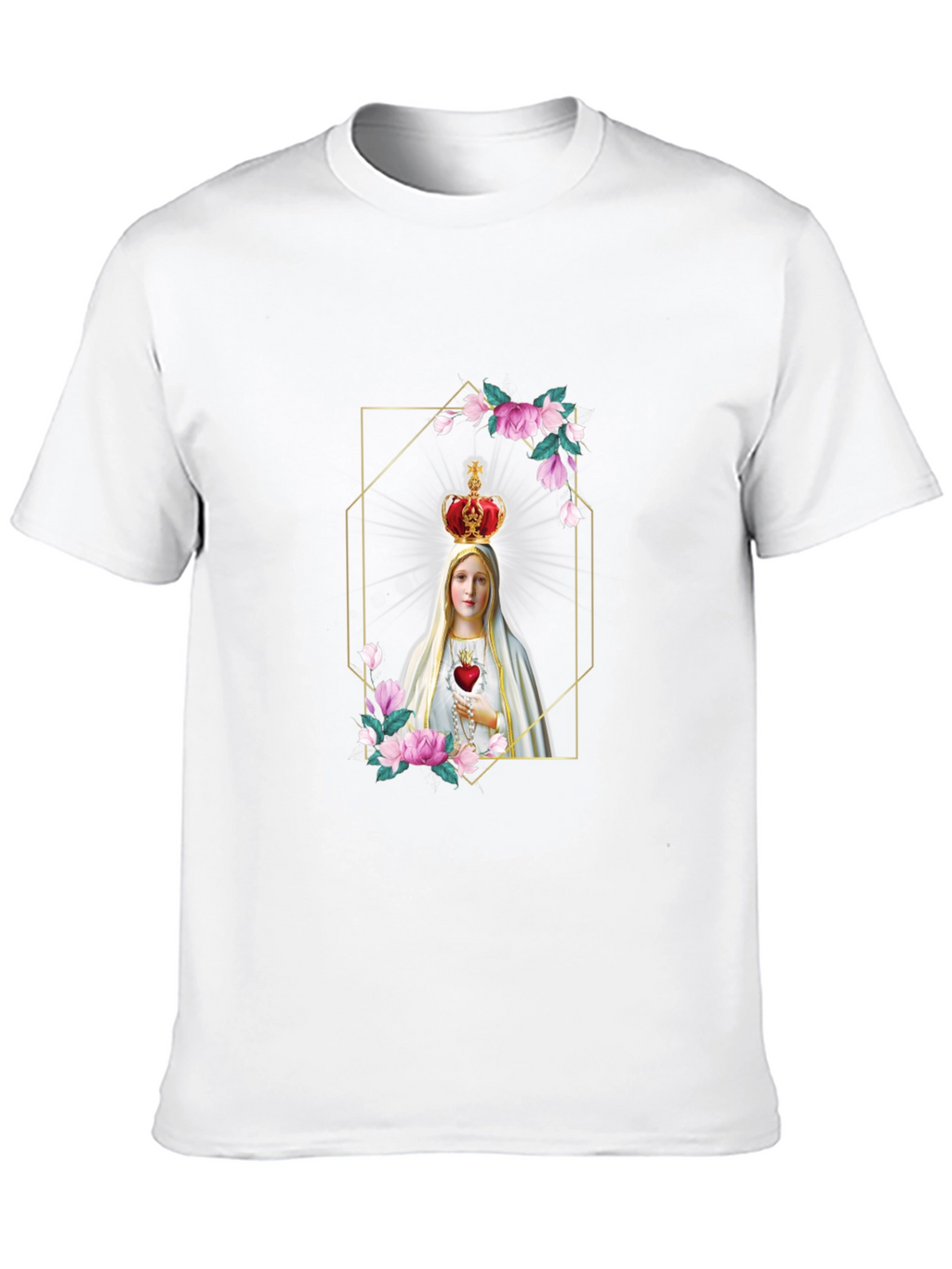 Virgin Mary Graphic Print Black T-Shirt