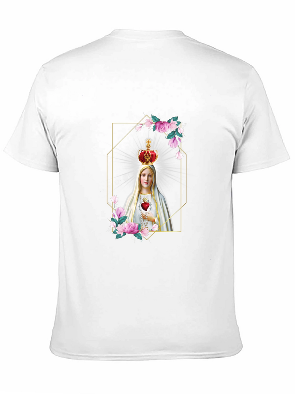 Virgin Mary Graphic Print Black T-Shirt