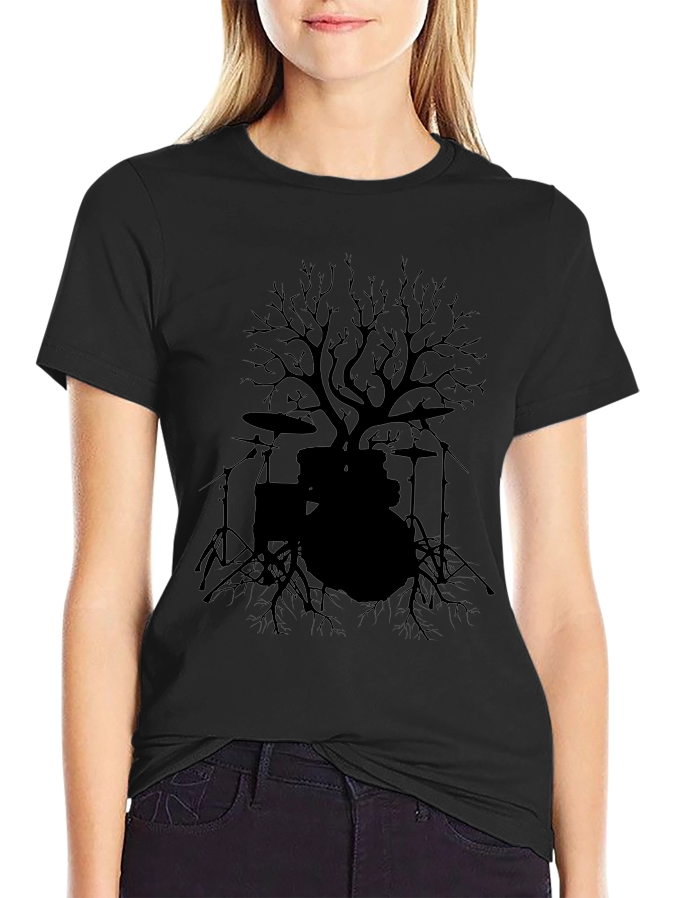 Drum Tree Graphic Tee - Musicians Nature Shirt