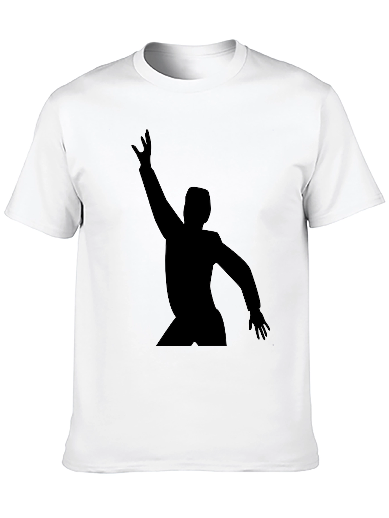 Mens Black T-Shirt with Silhouette Graphic