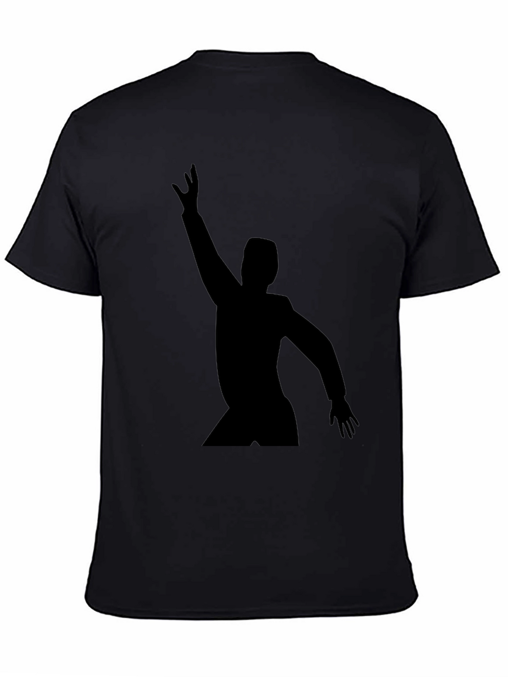 Mens Black T-Shirt with Silhouette Graphic