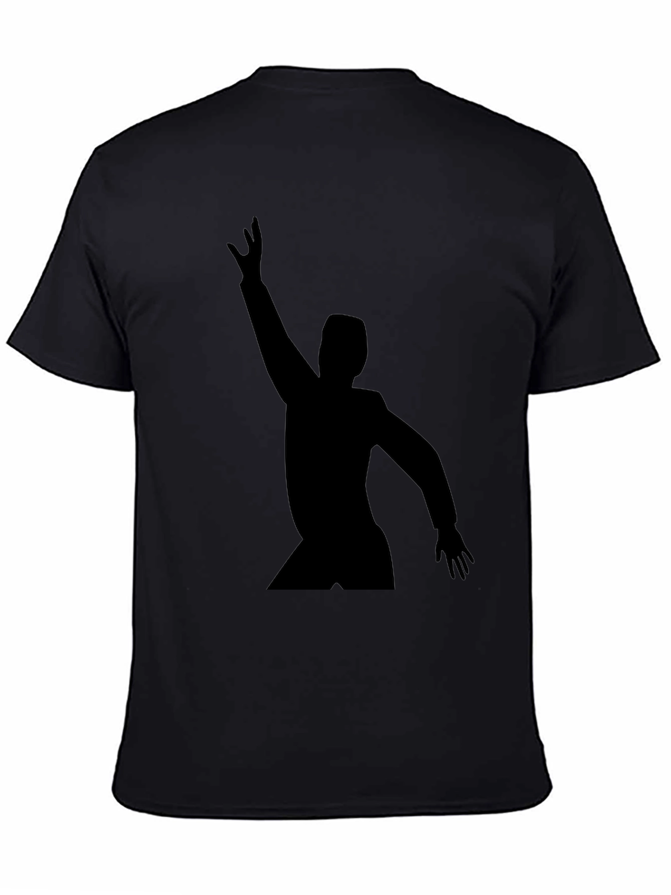 Mens Black T-Shirt with Silhouette Graphic