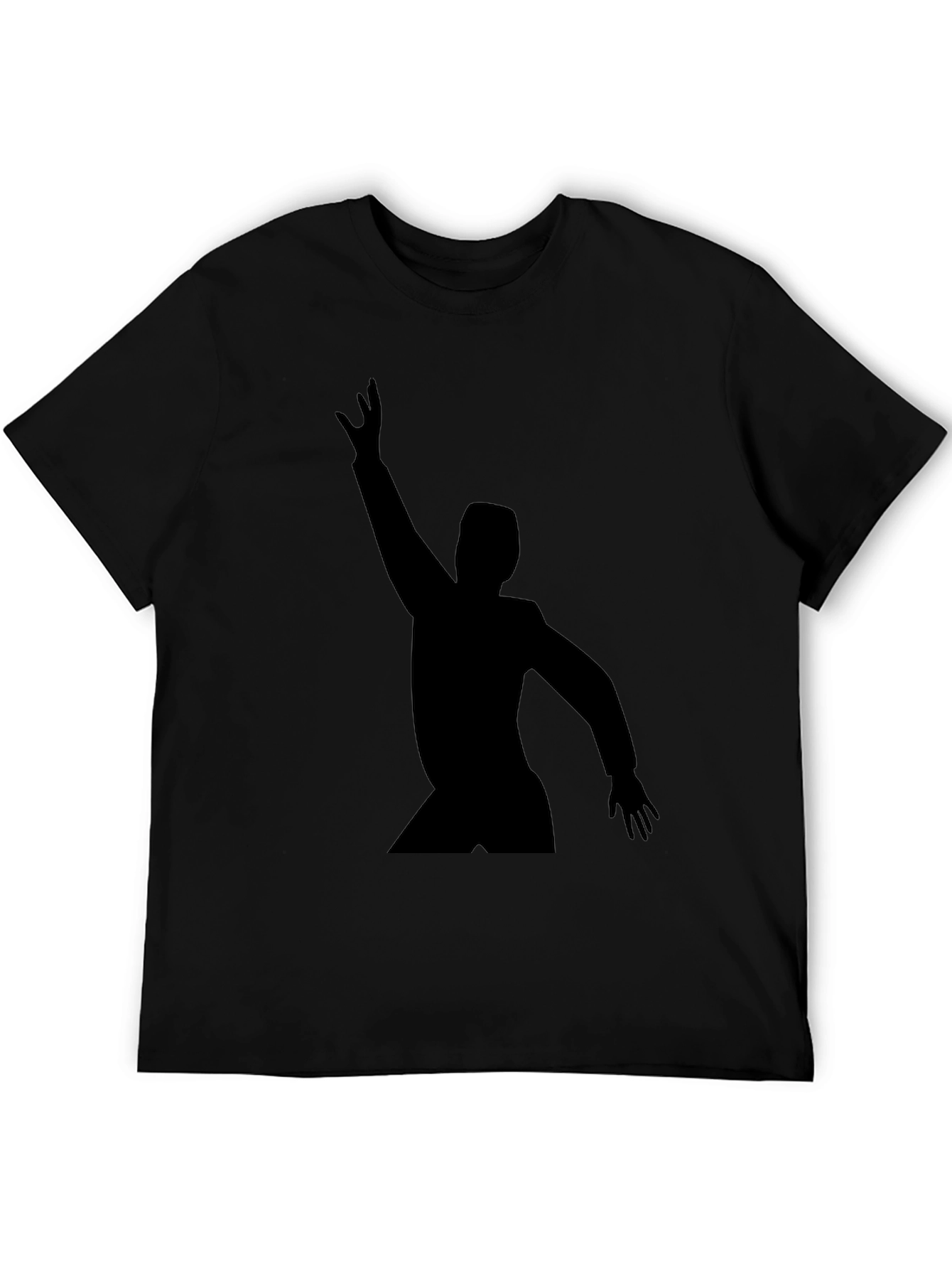 Mens Black T-Shirt with Silhouette Graphic