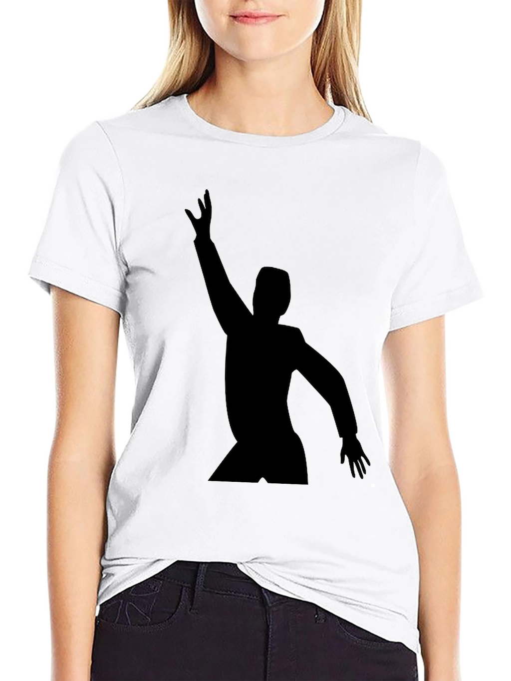 Mens Black T-Shirt with Silhouette Graphic