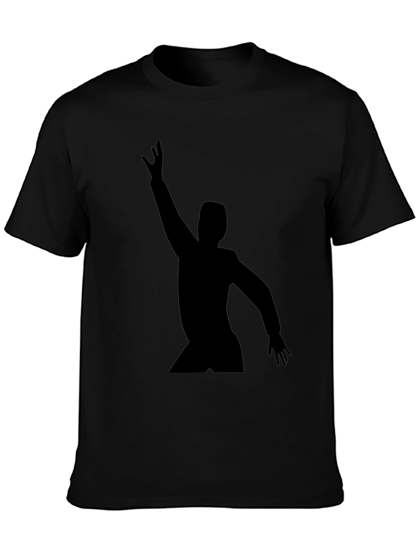 Mens Black T-Shirt with Silhouette Graphic