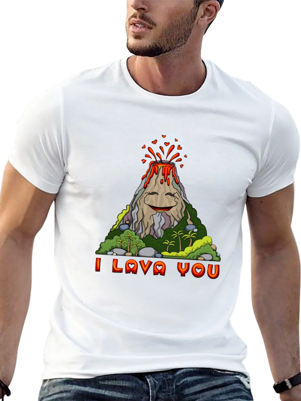 Funny I Lava You Volcano Graphic Tee